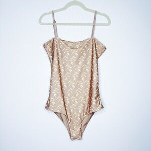 Of One Sea - Tan Torch Ginger Print One Piece Swimsuit